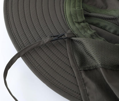 UPF 50+ Mens Wide Brim Fishing Hat with Neck Flap Sun Hat for Men Women Sun Protection Cap
